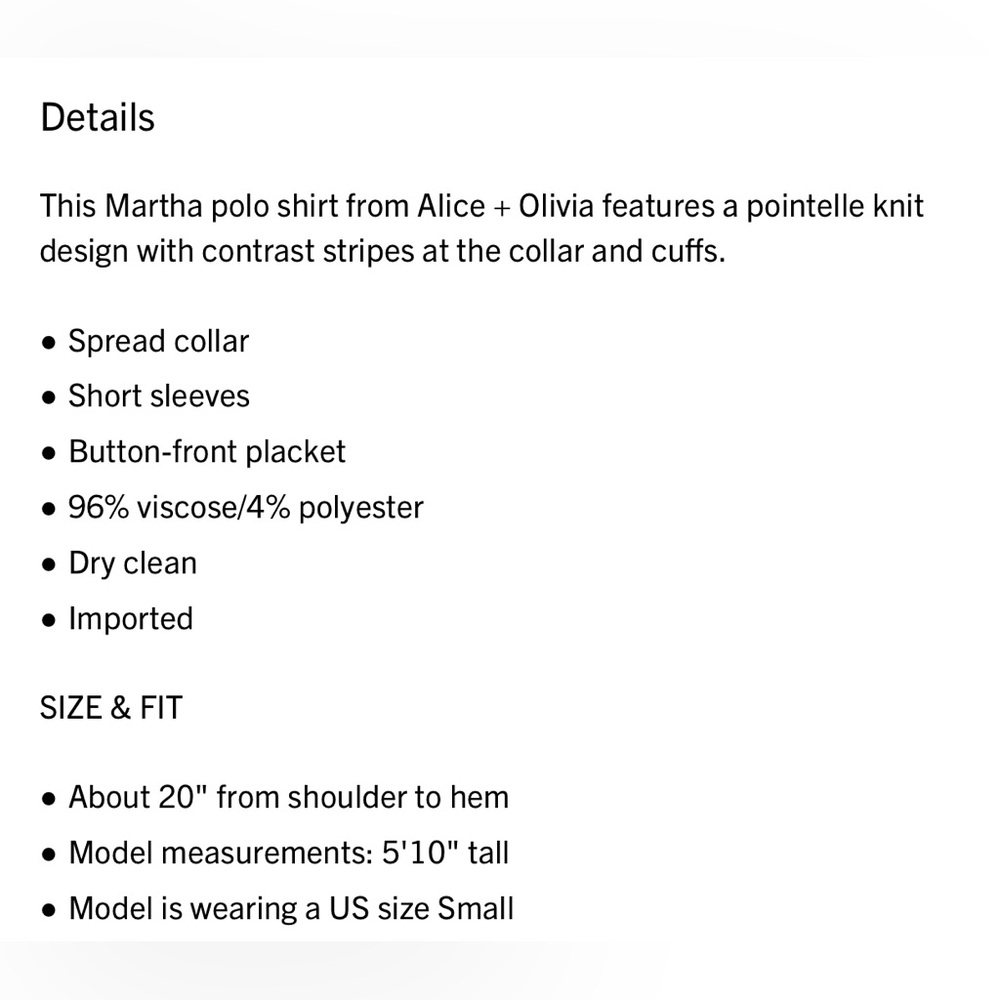 Alice + Olivia Martha Pointelle Polo Shirt - Picture 8 of 8